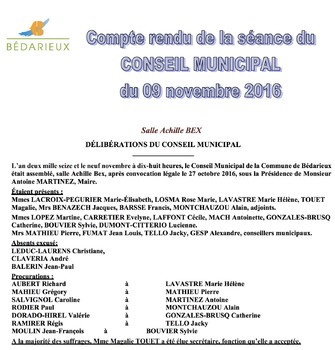 Compte rendu du 09.11.2016